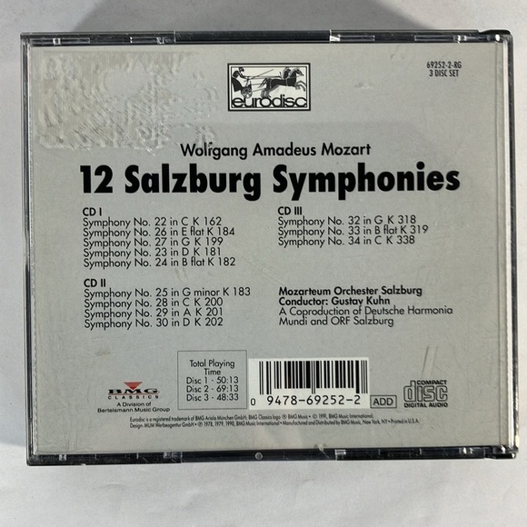 Mozart 12 Salzburg Symphonies 3 CDs - Picture 2 of 7